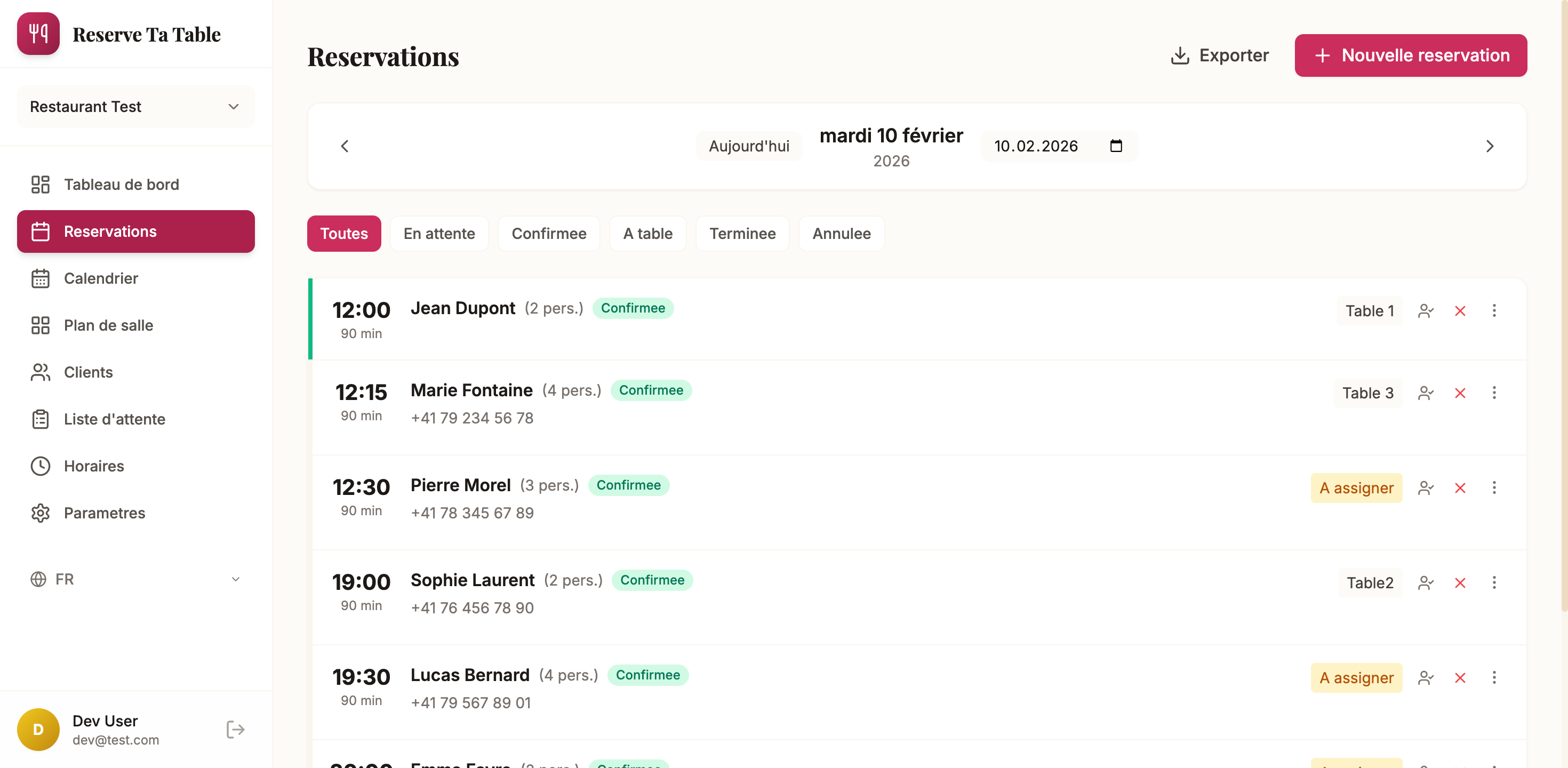 Gestion des clients